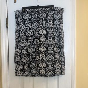 Grace Elements Black & White Damask Pencil Skirt, Size 16